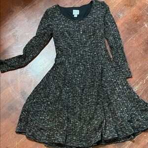 🌻3/$15🌻 Rabbit Rabbit Rabbit Black and Gray Textured Long Sleeve Dress